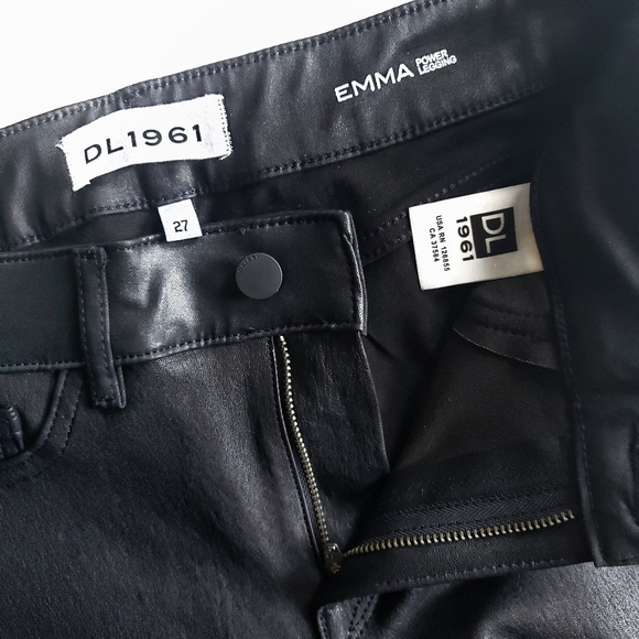 DL1961 Leather Skinny Emma Power Legging Jeans - Picture 3 of 12